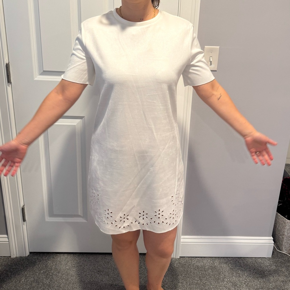 Elegant White Eyelet Dress